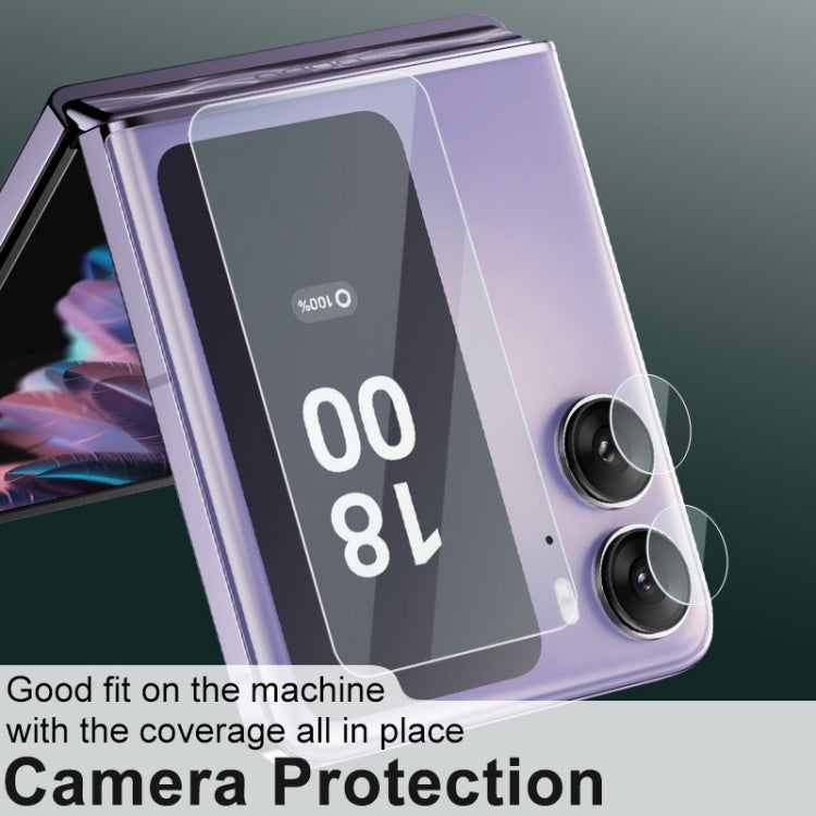 For OPPO Find N2 Flip 5G 1 Sets imak Tempered Glass Rear Camera Protection Ring + Glass Rear Screen Sticker