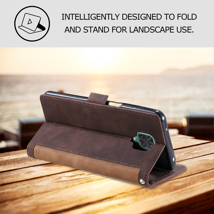 For Xiaomi Redmi Note 9 Retro Splicing Horizontal Flip Leather Case with Card Slots & Holder & Wallet