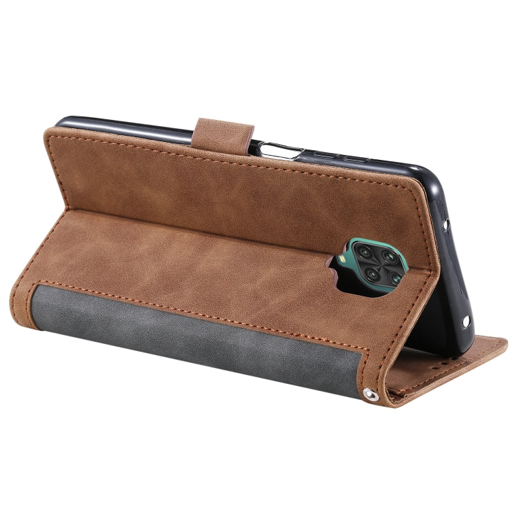 For Xiaomi Redmi Note 9 Retro Splicing Horizontal Flip Leather Case with Card Slots & Holder & Wallet