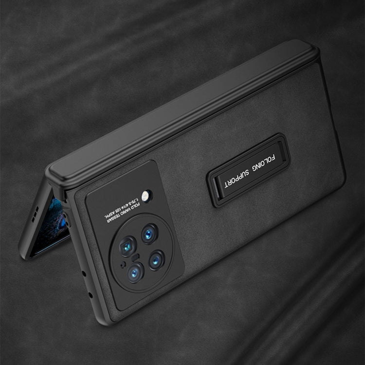 For vivo X Fold GKK Integrated Peep-proof Fold Full Coverage Leather Phone Case with Holder