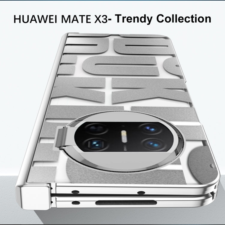 For Huawei Mate X3 Integrated Electroplating Folding Phone Case with Hinge