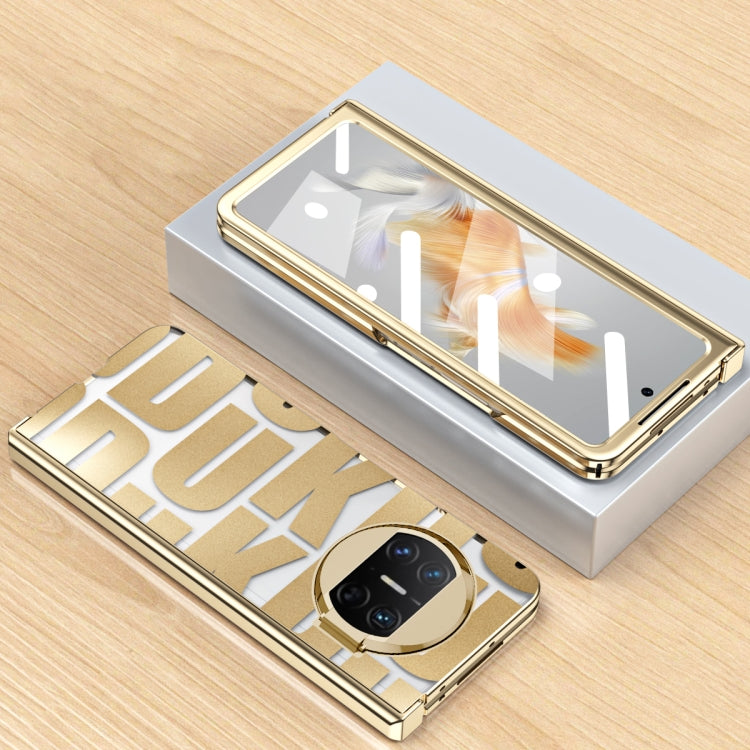 For Huawei Mate X3 Integrated Electroplating Folding Phone Case with Hinge