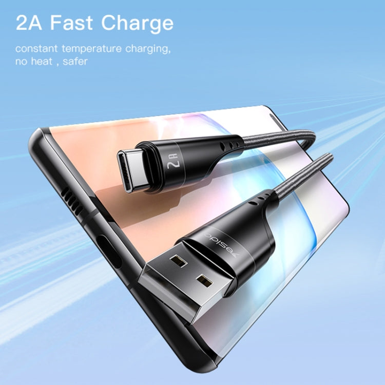 YESIDO CA109 3m 2A USB to USB-C / Type-C Charging Data Cable(Black)