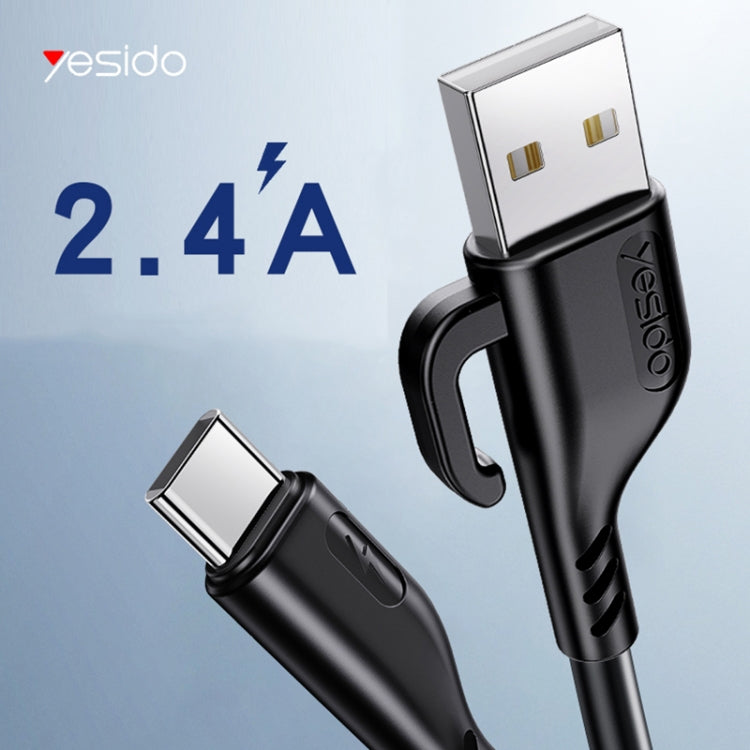 YESIDO CA105 1.2m 2.4A USB to USB-C / Type-C Charging Data Cable with Hook
