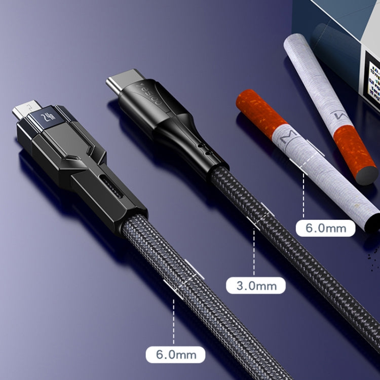 YESIDO CA106 1.2m 2.4A USB to Micro USB OD0.6 Charging Data Cable(Black)