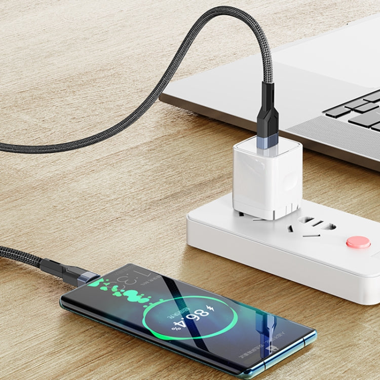 YESIDO CA106 1.2m 2.4A USB to USB-C / Type-C OD0.6 Charging Data Cable(Black)