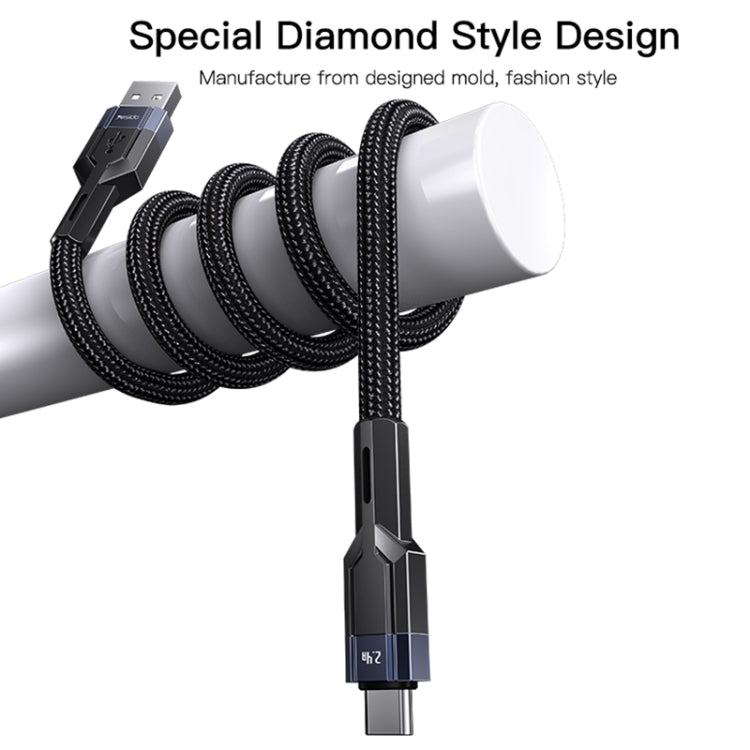 YESIDO CA106 1.2m 2.4A USB to USB-C / Type-C OD0.6 Charging Data Cable(Black)