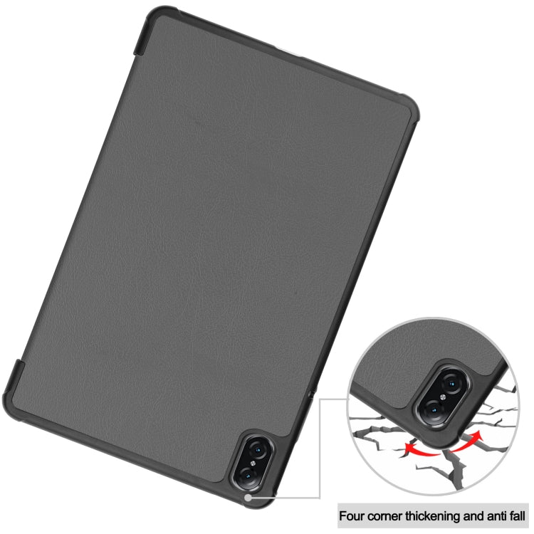 For Honor Pad V8 3-Fold Custer Texture Leather Tablet Case