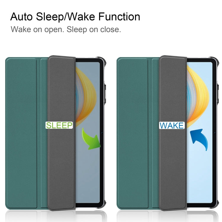 For Honor Pad V8 3-Fold Custer Texture Leather Tablet Case