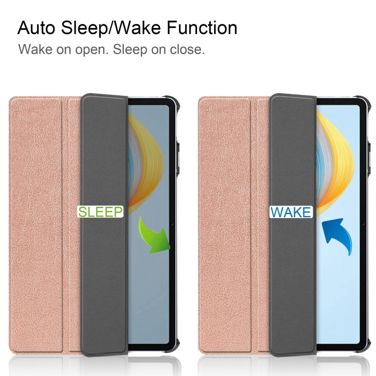 For Honor Pad V8 3-Fold Custer Texture Leather Tablet Case