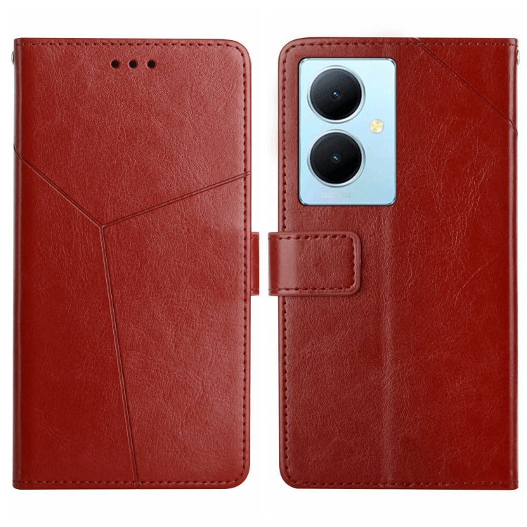 For vivo Y78+ HT01 Y-shaped Pattern Flip Leather Phone Case