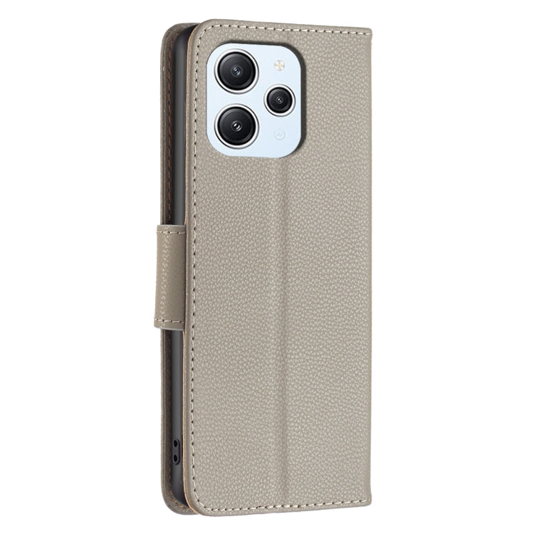 For Xiaomi Redmi 12 4G Litchi Texture Pure Color Leather Phone Case