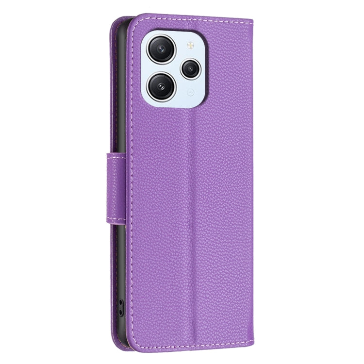 For Xiaomi Redmi 12 4G Litchi Texture Pure Color Leather Phone Case