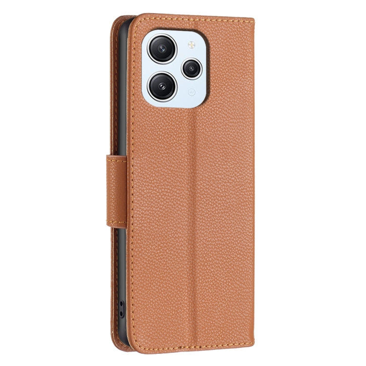 For Xiaomi Redmi 12 4G Litchi Texture Pure Color Leather Phone Case