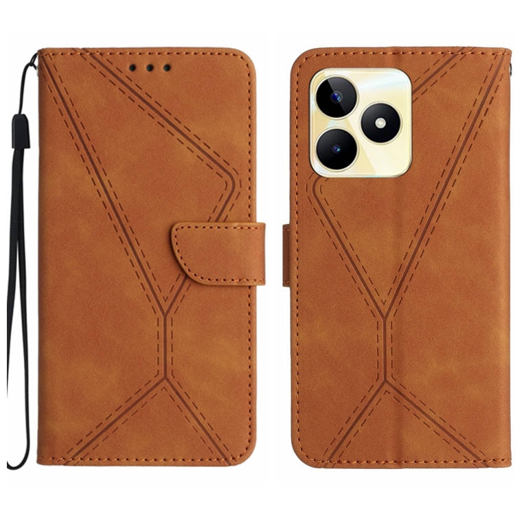 For Realme C53 Stitching Embossed Leather Phone Case