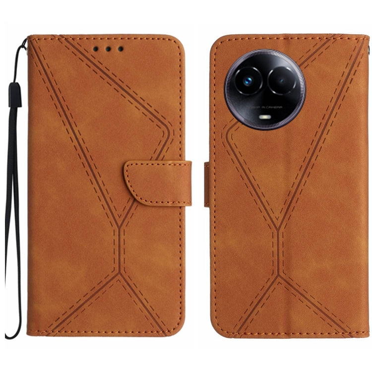 For Realme 11 5G Global Stitching Embossed Leather Phone Case
