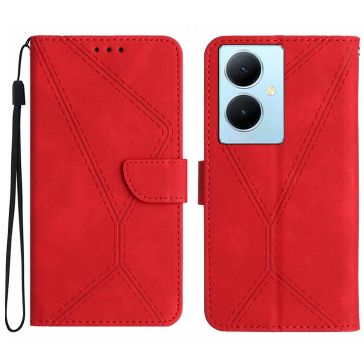 For vivo Y78+ Stitching Embossed Leather Phone Case