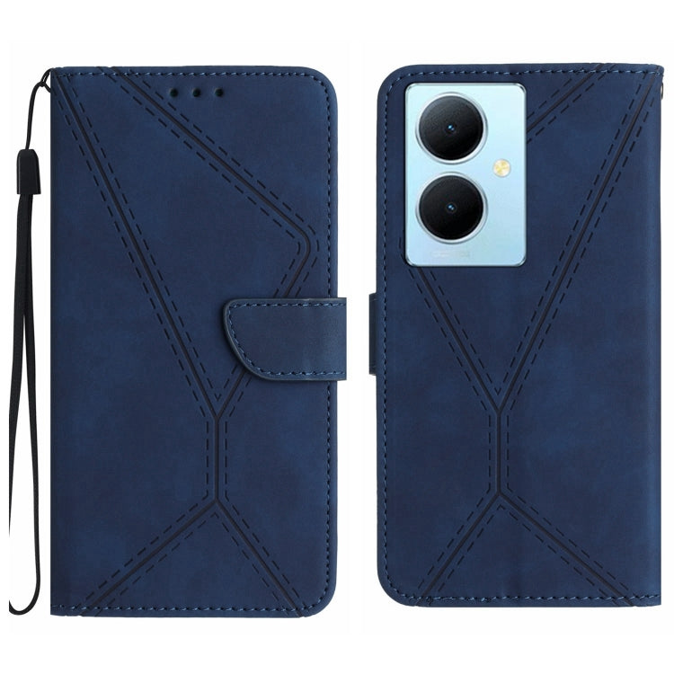 For vivo Y78+ Stitching Embossed Leather Phone Case