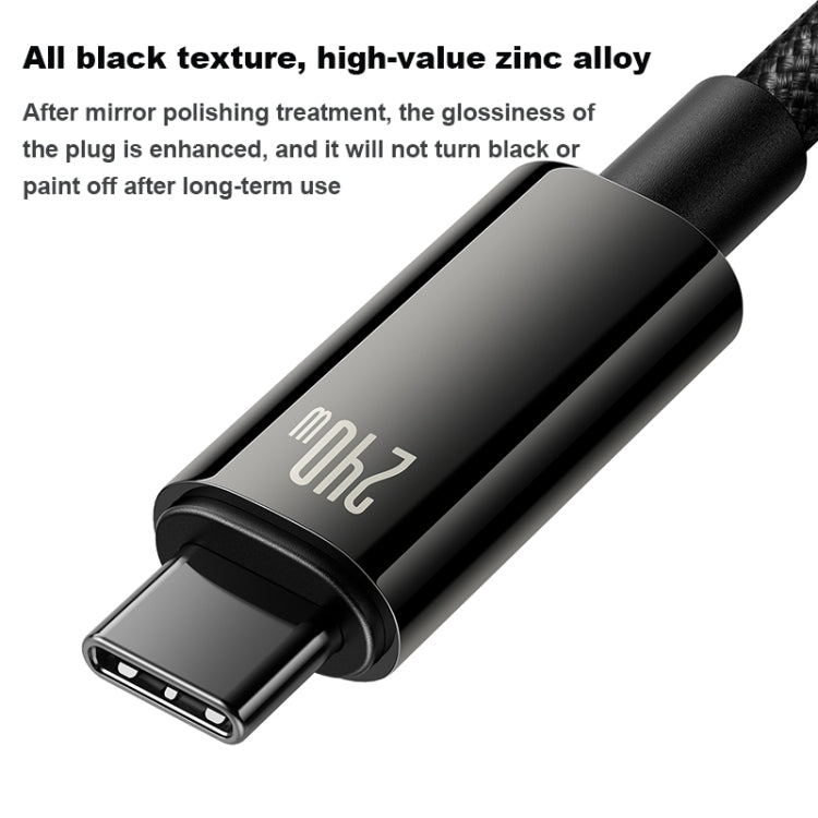 Baseus Tungsten Gold Series 240W Type-C to Type-C Fast Charging Data Cable, Length: