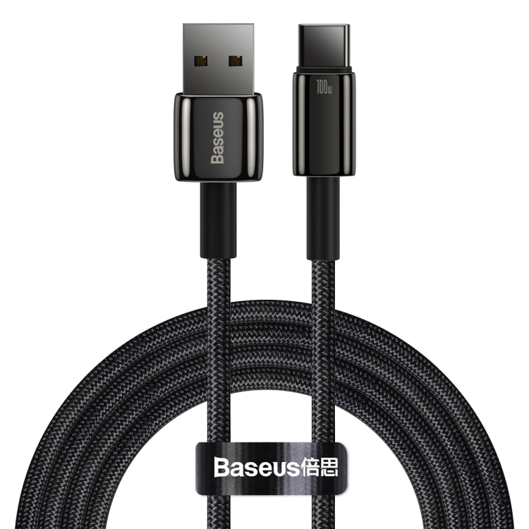 Baseus Tungsten Gold Series 100W USB to USB-C / Type-C Fast Charging Data Cable, Length: