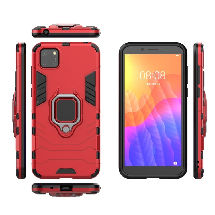 For Huawei Y5P PC + TPU Shockproof Protective Case with Ring Holder