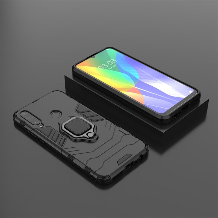 For Huawei Y6P PC + TPU Shockproof Protective Case with Ring Holder