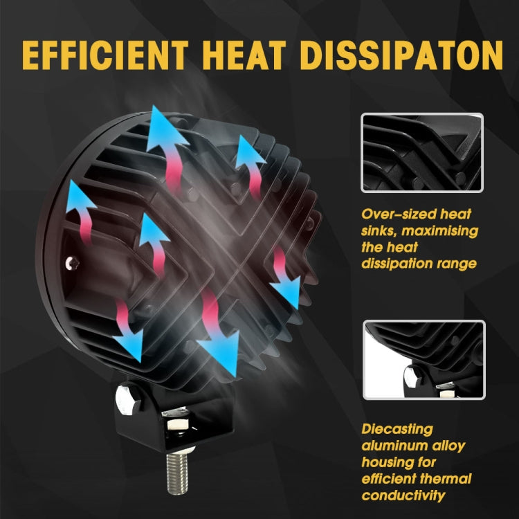 S12 Motorcycle Round Fisheye Lens Spotlight(Black)