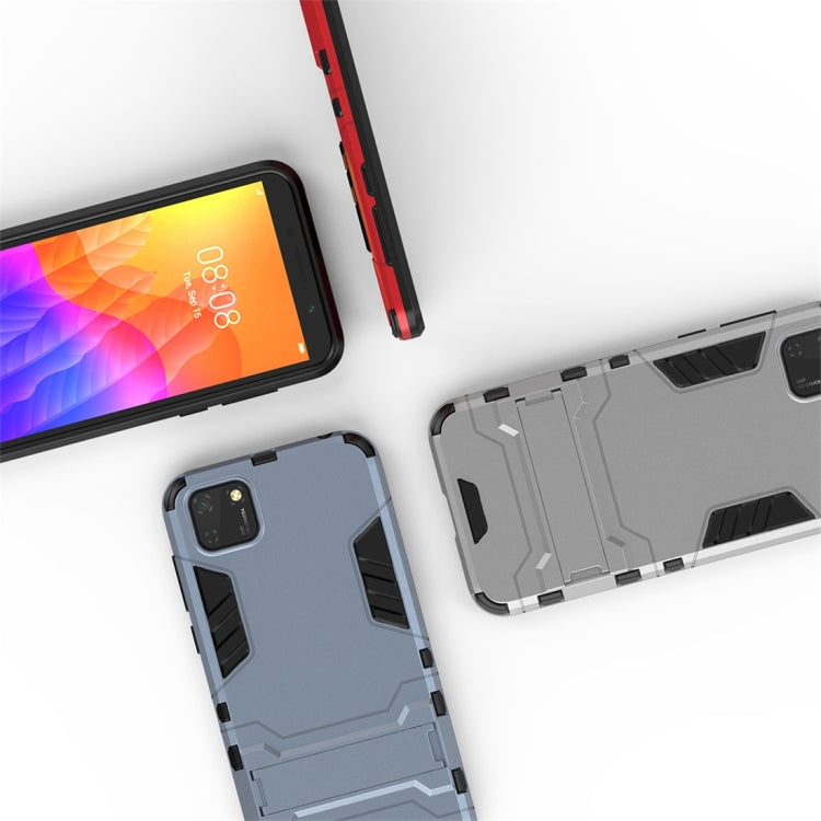 For Huawei Y5P PC + TPU Shockproof Protective Case with Holder