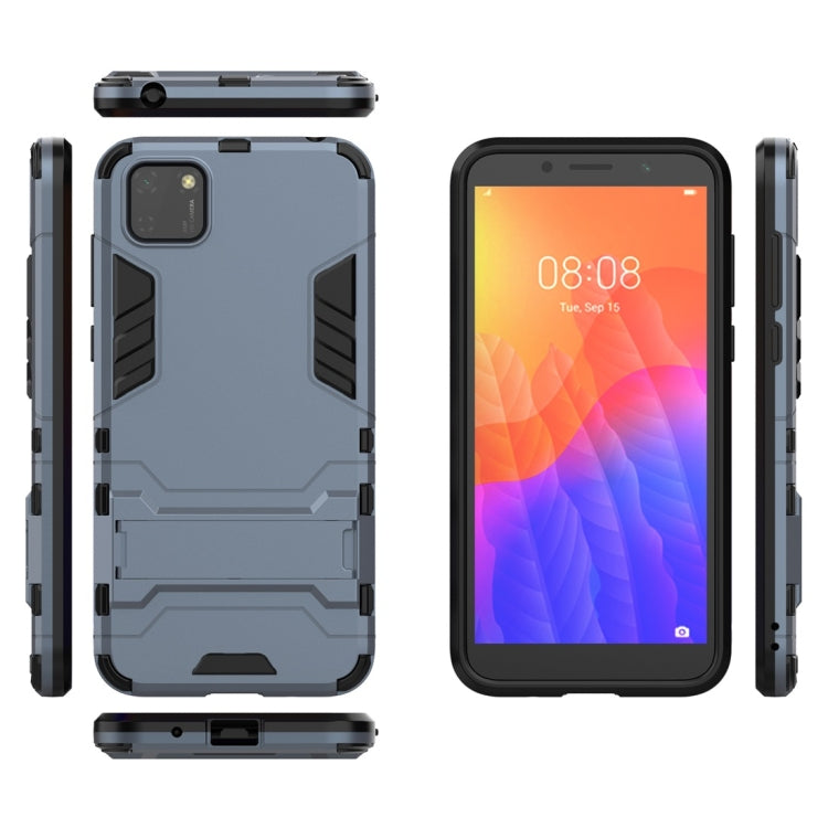 For Huawei Y5P PC + TPU Shockproof Protective Case with Holder