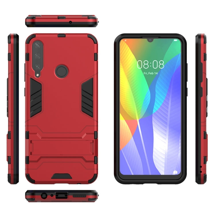 For Huawei Y6P PC + TPU Shockproof Protective Case with Holder