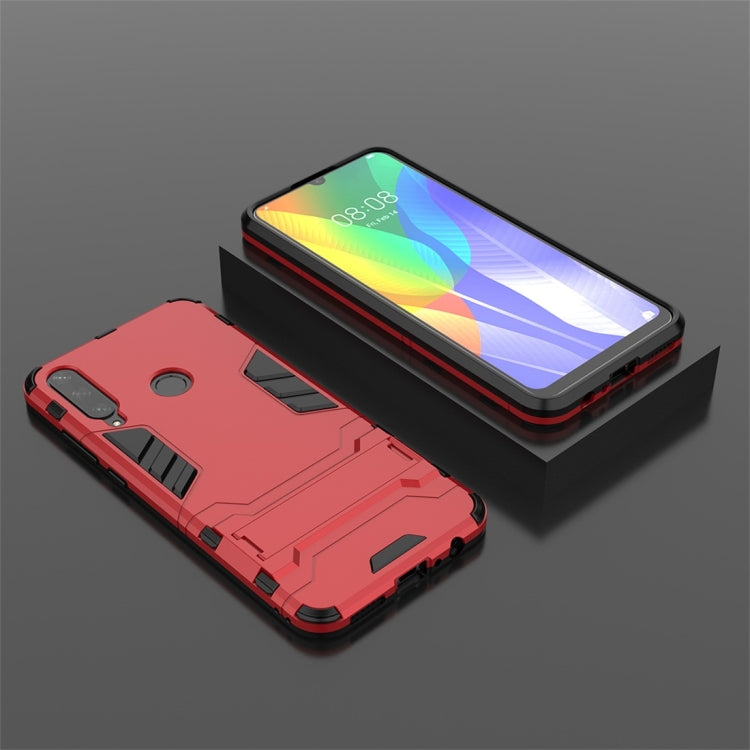 For Huawei Y6P PC + TPU Shockproof Protective Case with Holder