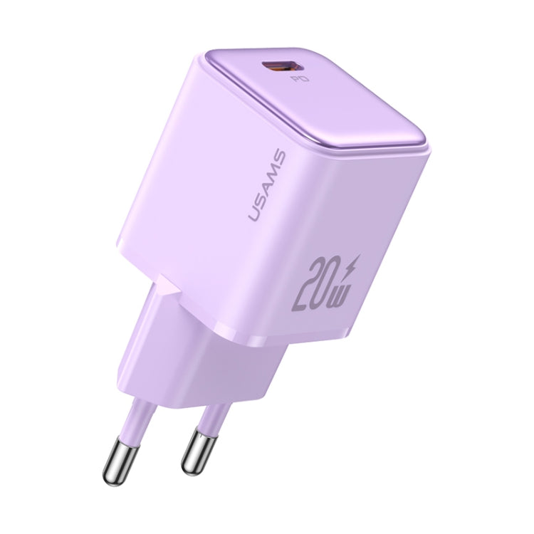 USAMS US-CC183 PD 20W USB-C/Type-C Single Port Electroplating Charger, EU Plug