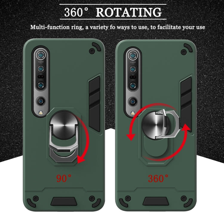 For Xiaomi Mi 10 5G / Mi 10 Pro 5G 2 in 1 Armour Series PC + TPU Protective Case with Ring Holder