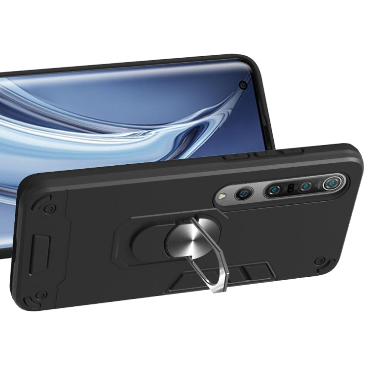 For Xiaomi Mi 10 5G / Mi 10 Pro 5G 2 in 1 Armour Series PC + TPU Protective Case with Ring Holder