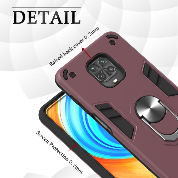 For Xiaomi Redmi Note 9S / Note 9 Pro / Note 9 Pro Max 2 in 1 Armour Series PC + TPU Protective Case with Ring Holder