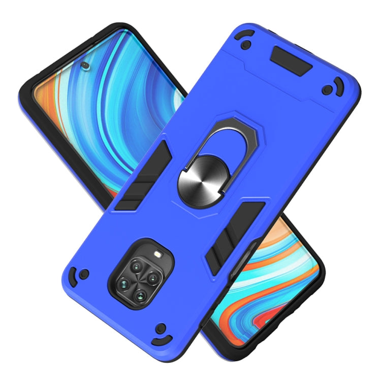 For Xiaomi Redmi Note 9S / Note 9 Pro / Note 9 Pro Max 2 in 1 Armour Series PC + TPU Protective Case with Ring Holder