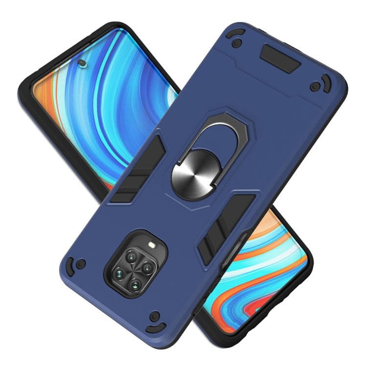 For Xiaomi Redmi Note 9S / Note 9 Pro / Note 9 Pro Max 2 in 1 Armour Series PC + TPU Protective Case with Ring Holder