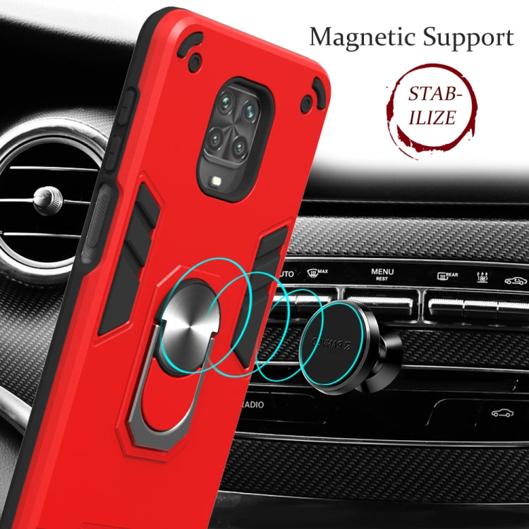 For Xiaomi Redmi Note 9S / Note 9 Pro / Note 9 Pro Max 2 in 1 Armour Series PC + TPU Protective Case with Ring Holder