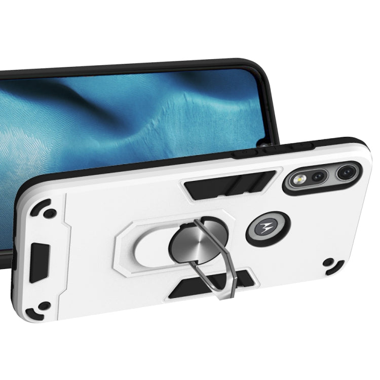 For Motorola Moto E7 2 in 1 Armour Series PC + TPU Protective Case with Ring Holder