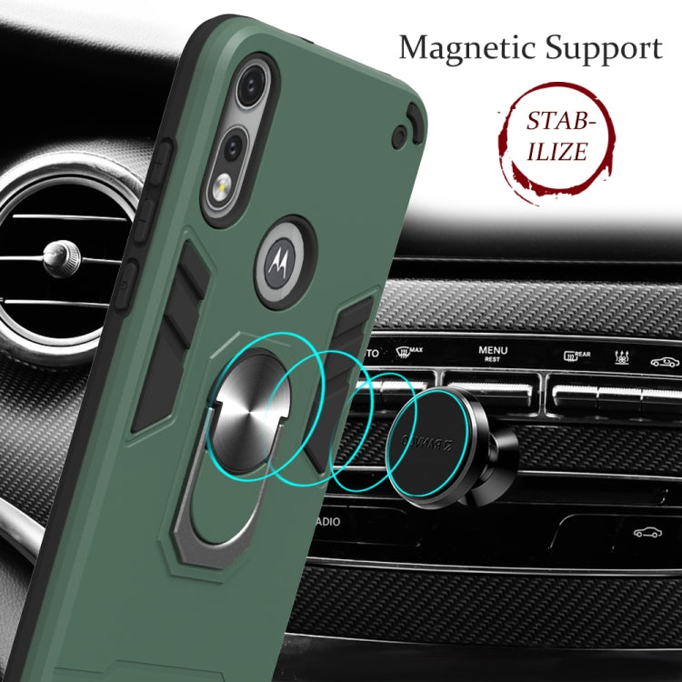 For Motorola Moto E7 2 in 1 Armour Series PC + TPU Protective Case with Ring Holder