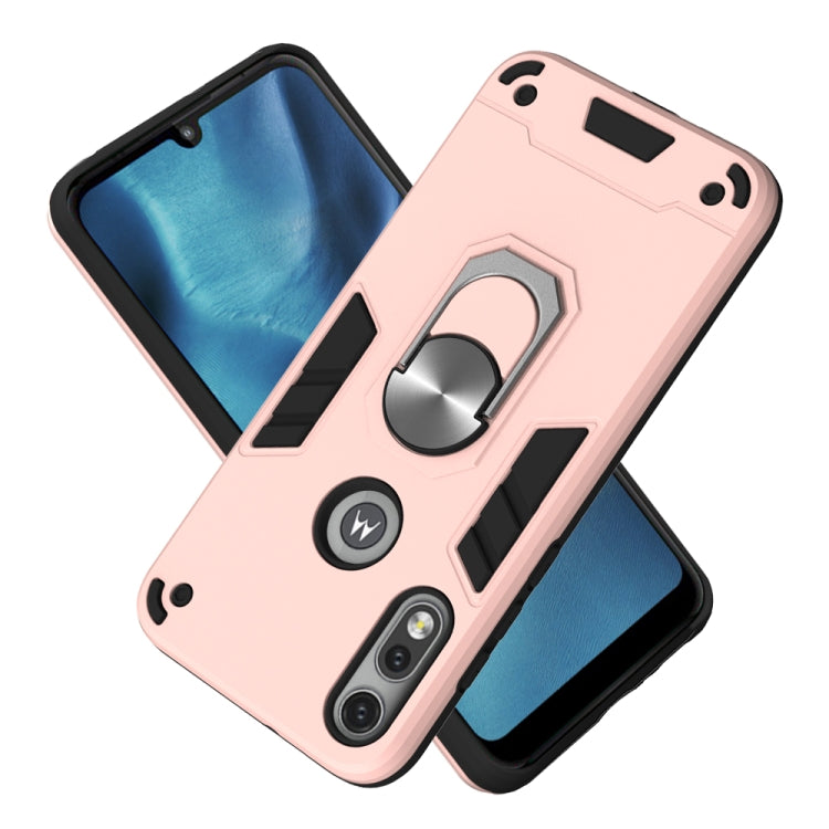 For Motorola Moto E7 2 in 1 Armour Series PC + TPU Protective Case with Ring Holder