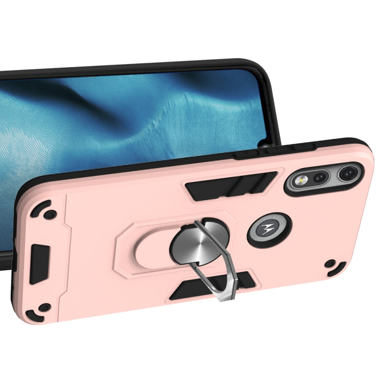 For Motorola Moto E7 2 in 1 Armour Series PC + TPU Protective Case with Ring Holder