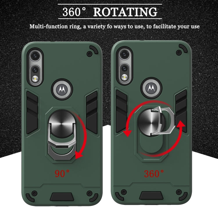 For Motorola Moto E7 2 in 1 Armour Series PC + TPU Protective Case with Ring Holder