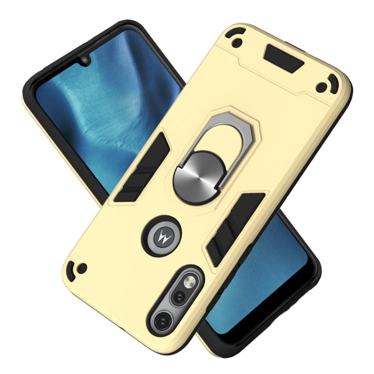 For Motorola Moto E7 2 in 1 Armour Series PC + TPU Protective Case with Ring Holder