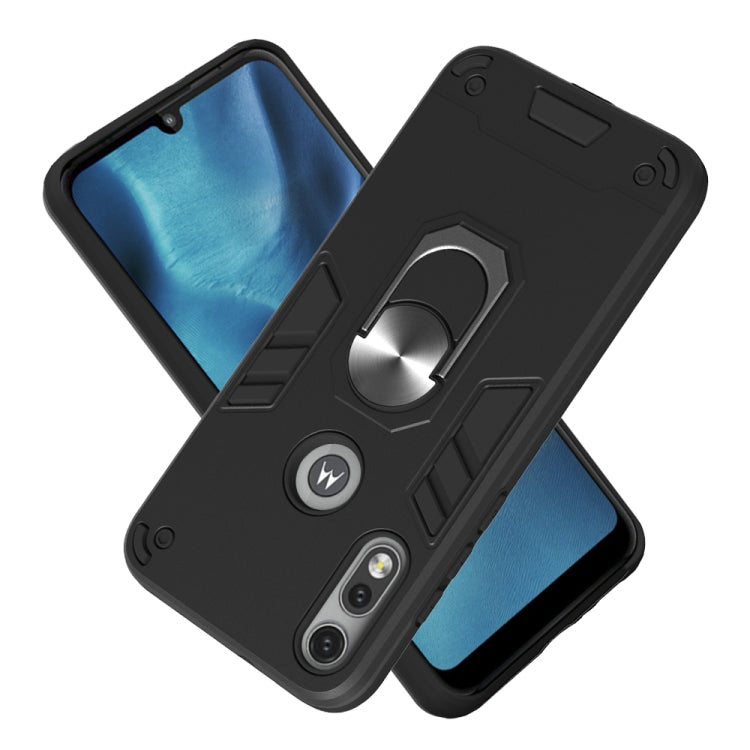 For Motorola Moto E7 2 in 1 Armour Series PC + TPU Protective Case with Ring Holder