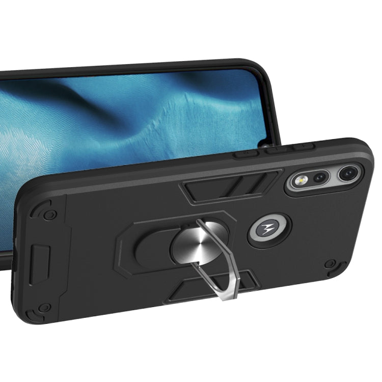 For Motorola Moto E7 2 in 1 Armour Series PC + TPU Protective Case with Ring Holder