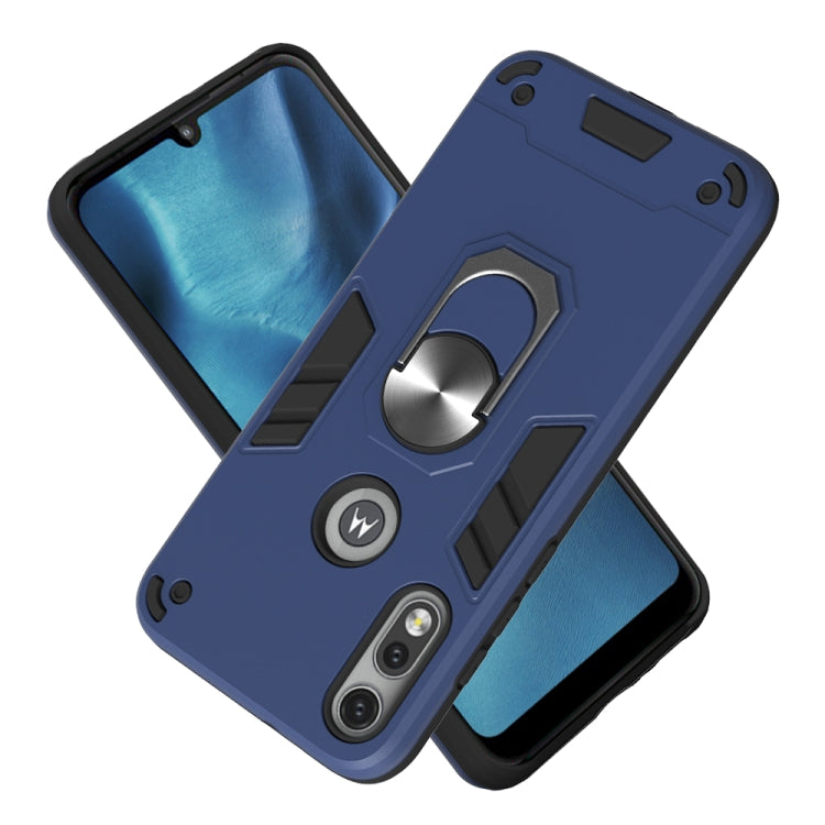 For Motorola Moto E7 2 in 1 Armour Series PC + TPU Protective Case with Ring Holder