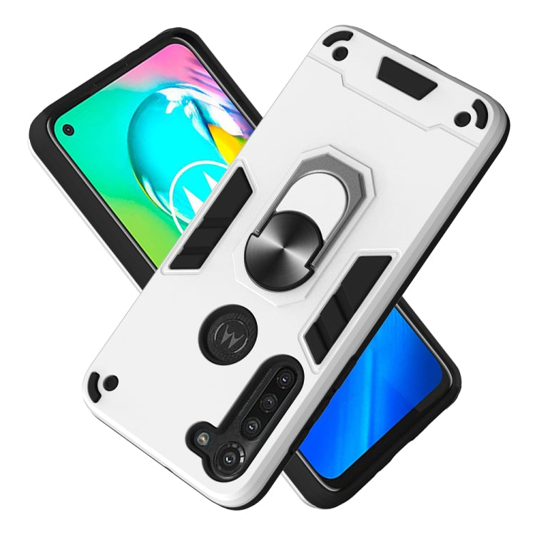 For Motorola Moto G8 Power 2 in 1 Armour Series PC + TPU Protective Case with Ring Holder