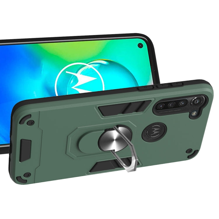For Motorola Moto G8 Power 2 in 1 Armour Series PC + TPU Protective Case with Ring Holder