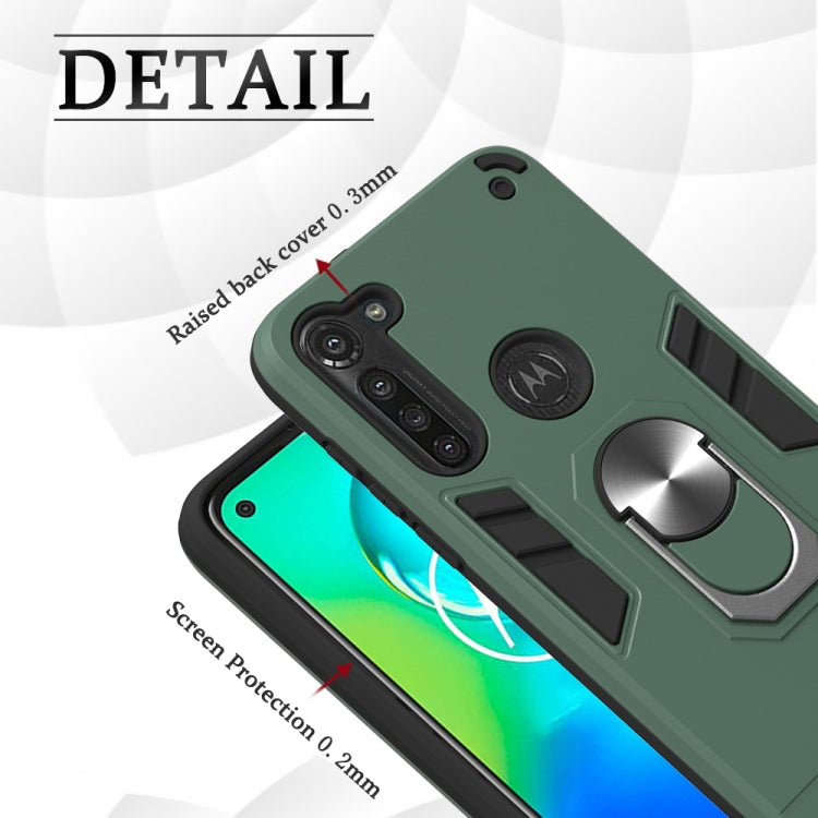 For Motorola Moto G8 Power 2 in 1 Armour Series PC + TPU Protective Case with Ring Holder
